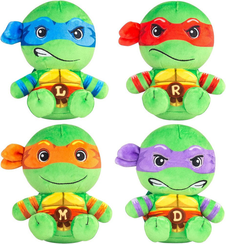 Juego De 4 Figuras De Tortugas De Peluche, Película Ninj [u]