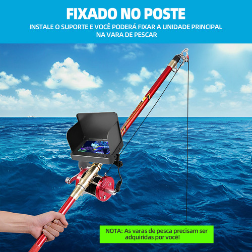 Monitor Pesca Câmera Subaquática Água Barco Peixe Cabo 20m Genai GN-478-1