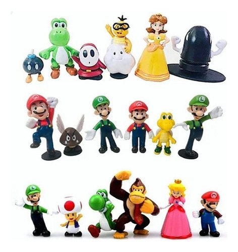 18pcs/set Con Mario Bros Yoshi Luigui Nintendo