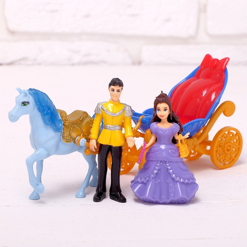 Princesa Muñeca Con Carruaje Caballo Principe Niña