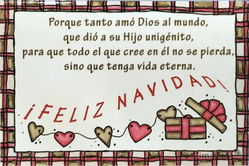 Tarjetas De · Mensajes Cristianos · Packx100 Navidad Color Rojo