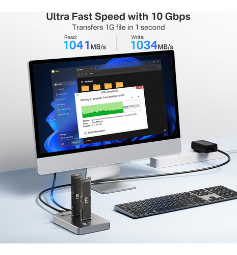 Duplicador Doble Bahia Clon Sin Conexion Usb A Nvme, M2 Ssd