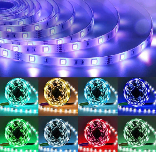 Tira Led 5050 Rgb Exterior X10 Mts Kit Fuente Control