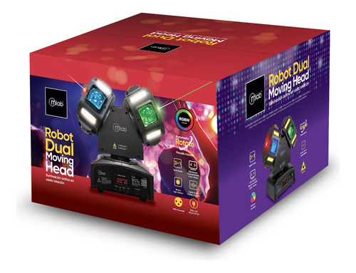 Luz Fiesta Robot Dual 16 Led Mic Music Rgbw 3 En 1/ Nexstore
