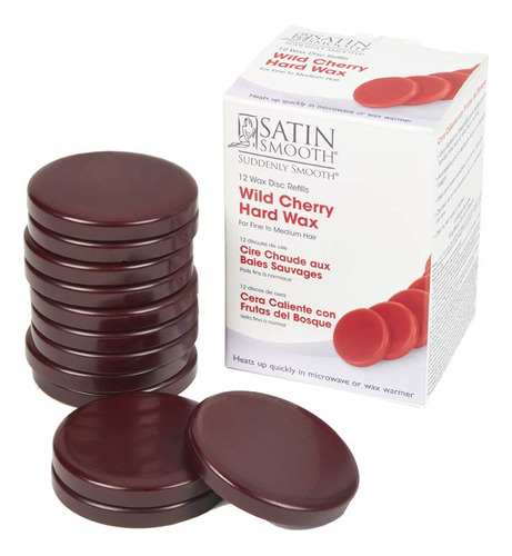 Satin Smooth Discos De Cera Para Microondas Wild Cherry, 12 