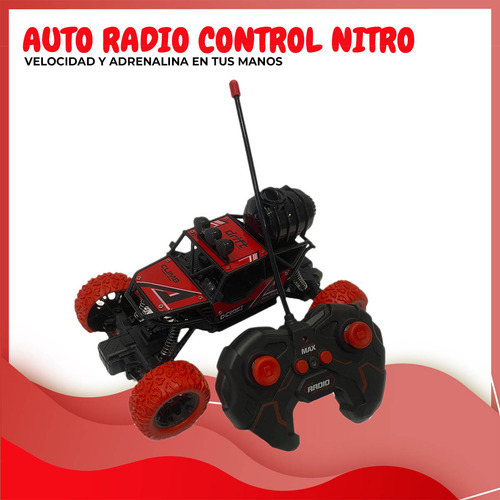 Auto Radio Control Amortiguacion Efecto Nitro Fire Rojo