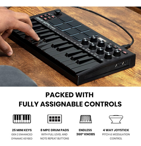 Akai Mpk Mini Mk3 Controlador Midi 25 Teclas Usb