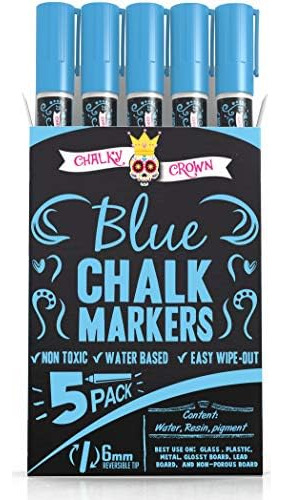 Marcadores Chalky Crown Set 5 U Azul