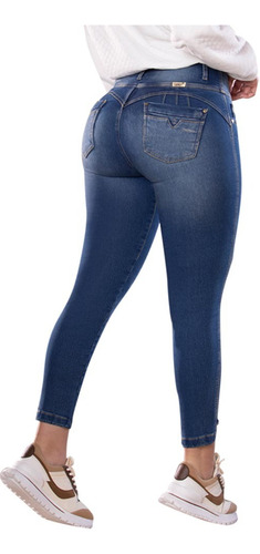 Jeans Jogger Cropped Mandarino De Tyt: Ajustados Y En Azul 