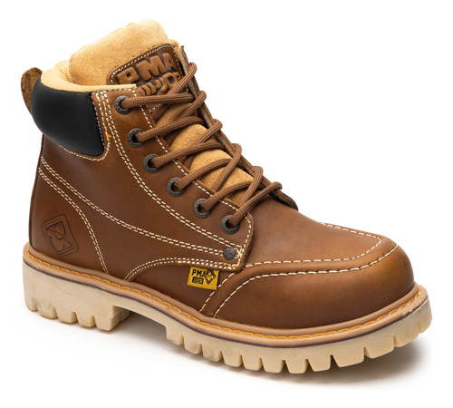 Bota De Trabajo Color Miel Sin Casco Para Hombre  Pma 140