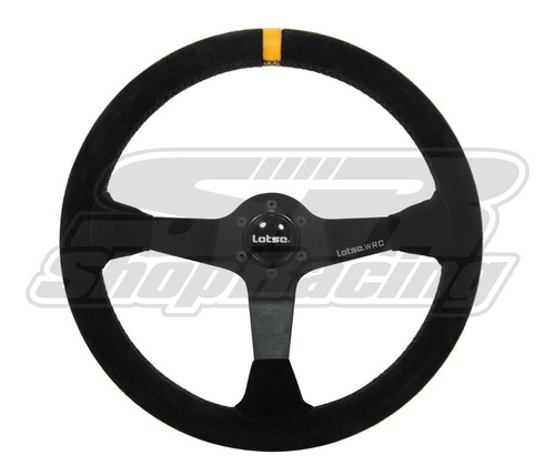 Volante Lotse Wrc Camurça Preto Tarja Amarela