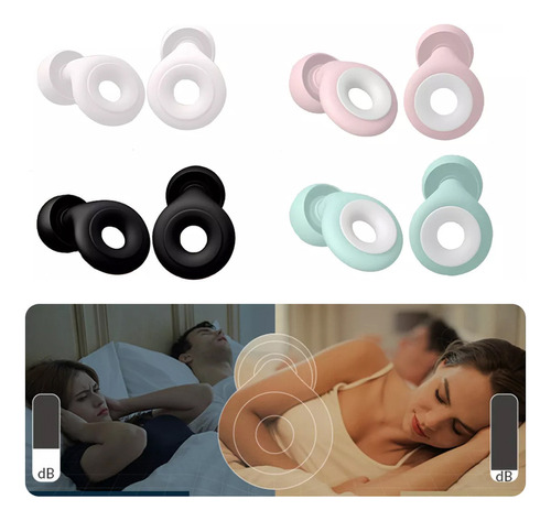 4 Pares De Tapones Para Dormir De Silicona Hipoalergénicos L