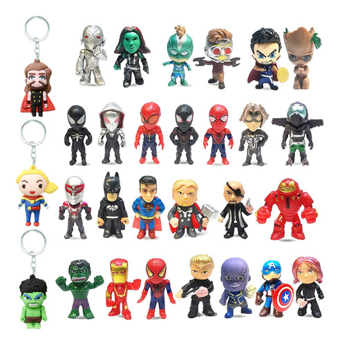 Zuan 29 Piezas De Mini Figuras De Accion De Superheroes Ador