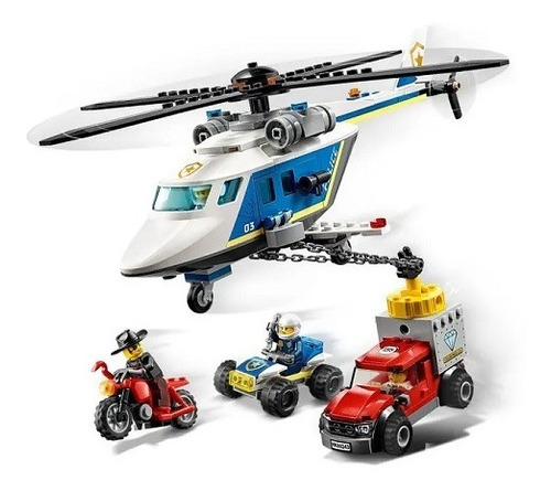 Lego City Playset Perseguiçao Policial De Helicoptero 60243