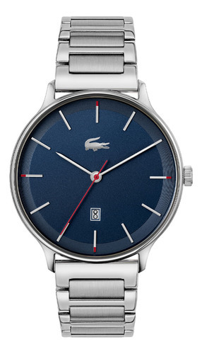 Reloj Lacoste de acero 2011166 para hombre, color de fondo plateado