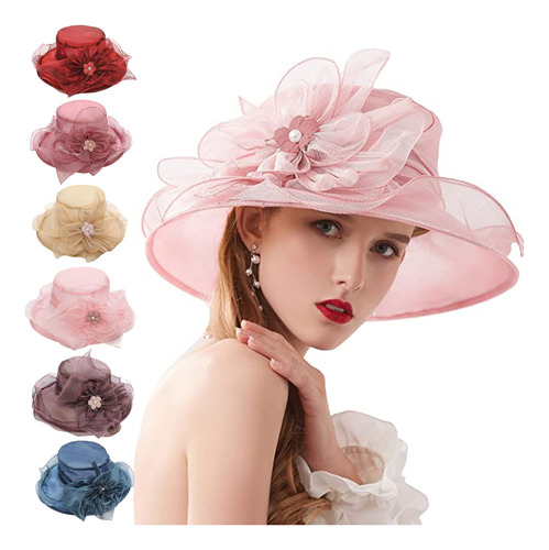 Elegante Sombrero De Organza Con Forma De Flor Para El Sol,