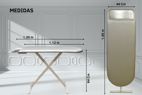 Imagen 3 de 9 de Tabla Planchar + Tender C/alas 7 Varillas Combo!- Disentino®