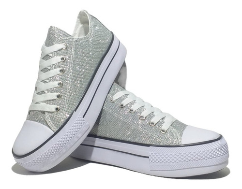 Imagen 1 de 4 de Zapatillas Conver Glitter Plata