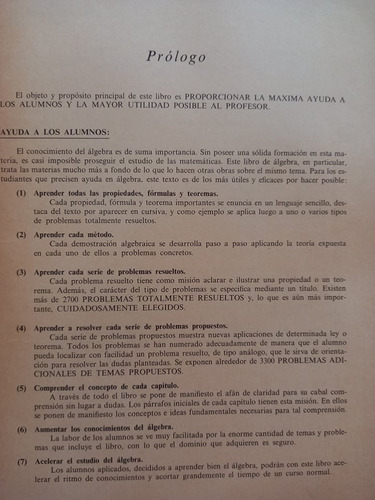 Libro Algebra Elemental 2700 Probl Resueltos 3300 Probl Supl (Usado)