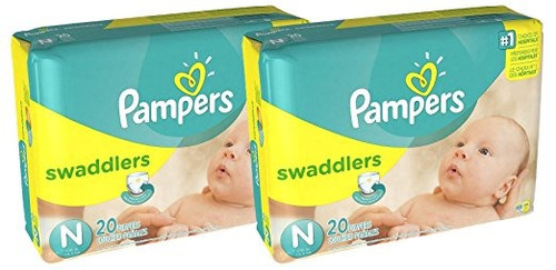 Pampers Pañales Swaddlers Tamaño N 20 Count Pack De 2 (un To