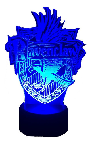 Lampara Ilusión 3d  Ravenclaw (harry Potter)+control Remoto