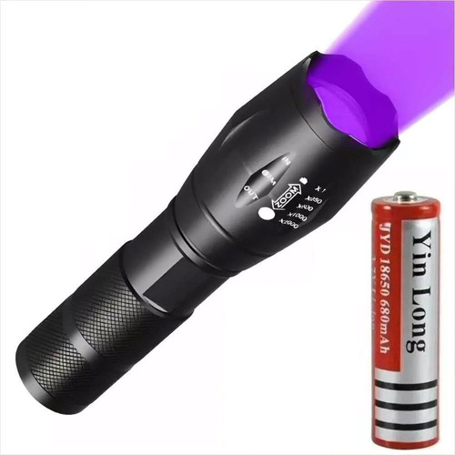 Linterna Ultravioleta Led Uv 395nm + Xp-e, Zoom, Batería Inc