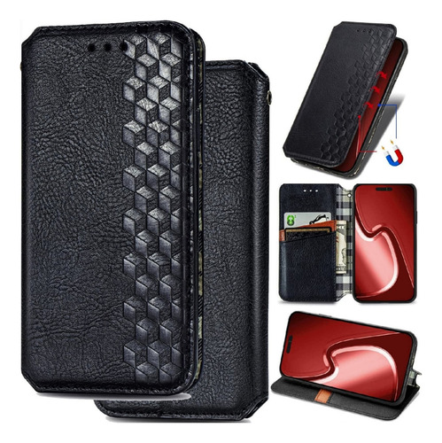Funda De Piel Para Samsung A03 A13 A23 A33 A53 A73 A12 A22 A32 A52, Moderna Funda Magnética A Cuadros Con Ranura Para Tarjetas