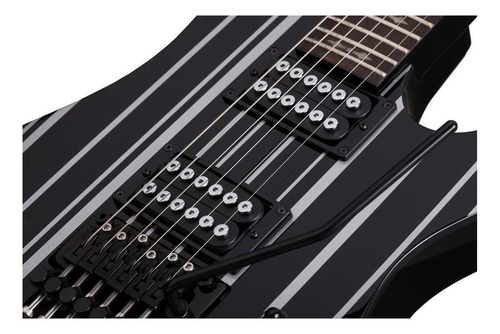Imagen 5 de 6 de Guitarra eléctrica Schecter Synyster Standard de caoba gloss black with silver pin stripes brillante con diapasón de ébano