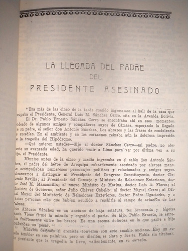 Corona Funebre Del Señor Don Luis M. Sanchez Cerro