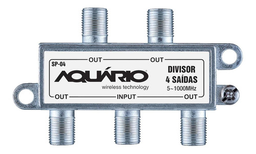 Dívisor (splitter) 1 Entrada E 4 Saídas Aquário 5-1000mhz