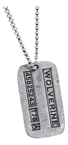 Collar Cadena Placa Militar Super Heroe Xmen Wolverine Logan