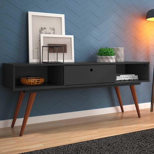 Rack Retrô 55 - Olivar Cor Preto