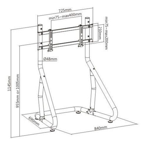 Soporte 1 Monitor Tv Para Simulador R1 Cockpit