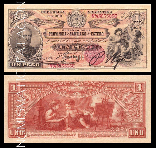 Billete 1 Peso Banco Nacional 1888 - Copia 1201