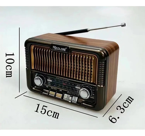 Radio Solar Vintage Am Fm Sw Bluetooth Usb Sd 3 Bandas Color