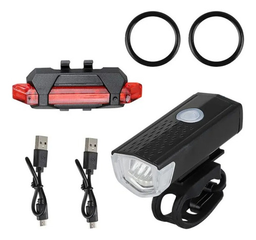 Juego De Luces De Bicicleta Recargable Usb Delantera Trasera