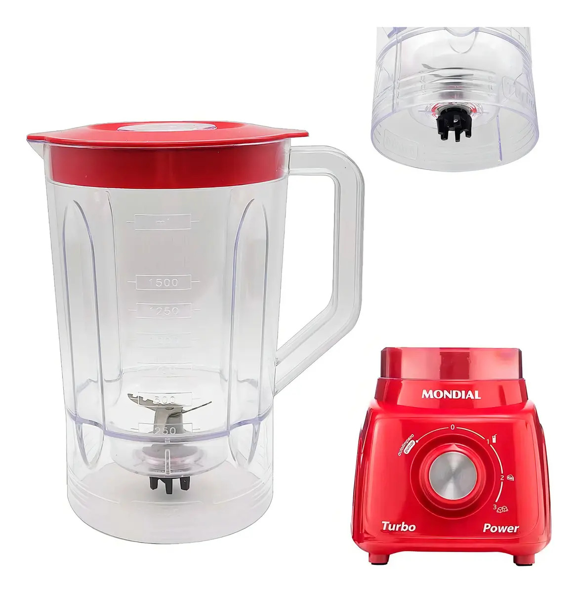 Copo Liquidificador Mondial Turbo Power L-99 FB 1.5L Cristal