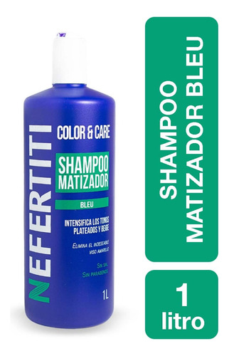 Shampoo Matizador Azul Sin Sal Para Tonos Plata Y Beige 1l