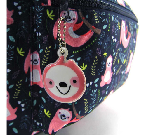 Mochila De Costas G Container Fun Preguiça Dermiwil 37798 Cor Azul-escuro Desenho do tecido Bicho Preguiça