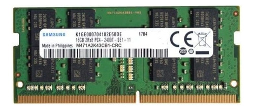 Memória NOTEBOOK Samsung 16GB PC4-2400T M471A2K43CB1-CRC