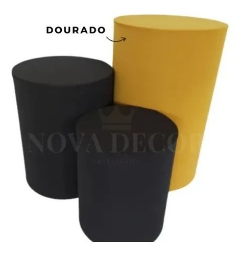 Imagem 8 de 8 de Trio Capas Tecido Para Mesa Cilindro Cores Na Promoção