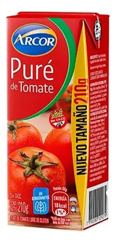 Pure De Tomate Arcor Nuevo Tamaño De 210 Gramos