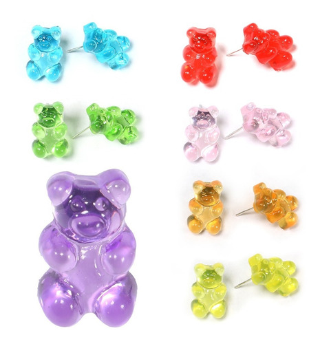 Aretes Oso Gomita Panditas Gummy Osito Joyeria