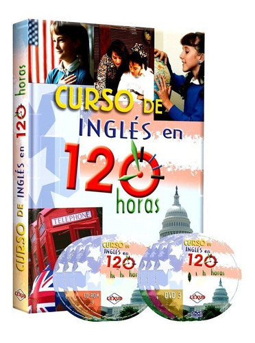 Curso De Inglés En 120 Horas 1tomo + 3 Cd-rom + 3 Dvd