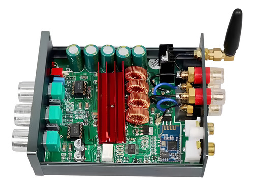 Amplificador Bluetooth 2x100w Hifi Premium Aux In Potencia Plateado 200 W
