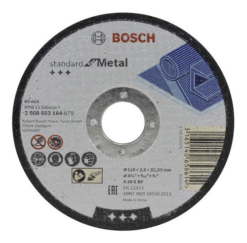 Disco de corte de metal Bosch G30 de 115 x 2,5 x 22,23 mm
