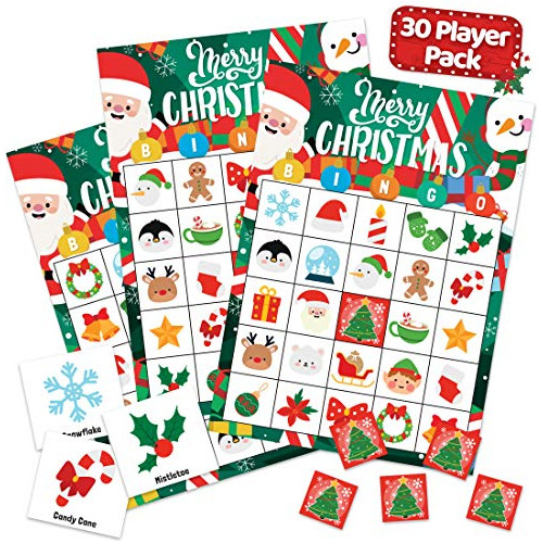 Juego De Bingo De Navidad Niños, Adultos Y Grupos Gran...
