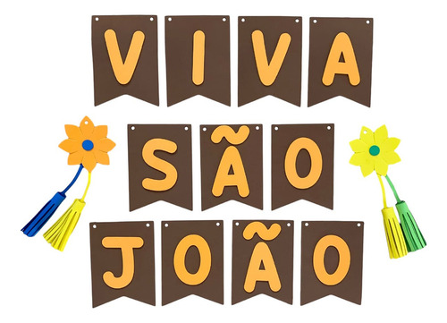 Bandeirinha Escrita Viva São João Decoração De Festa Junina