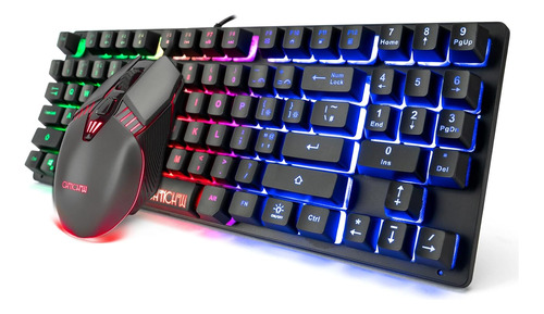 Gaming Led Teclado Y Ratón Combo 75% Compacto 89 Tecla...