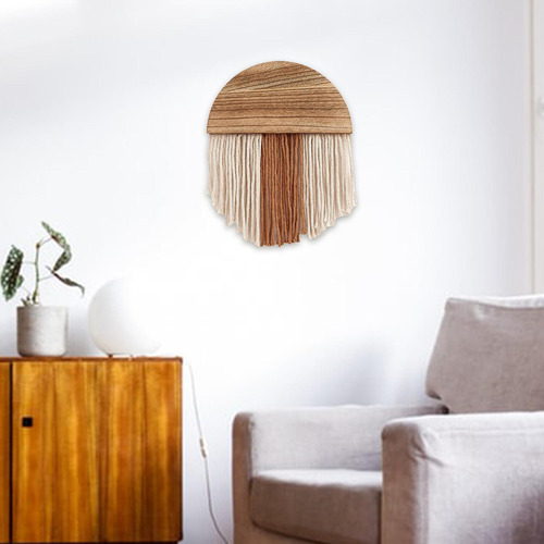 J Tapiz De Borlas De Macramé Colgante De Pared Bohemio De D